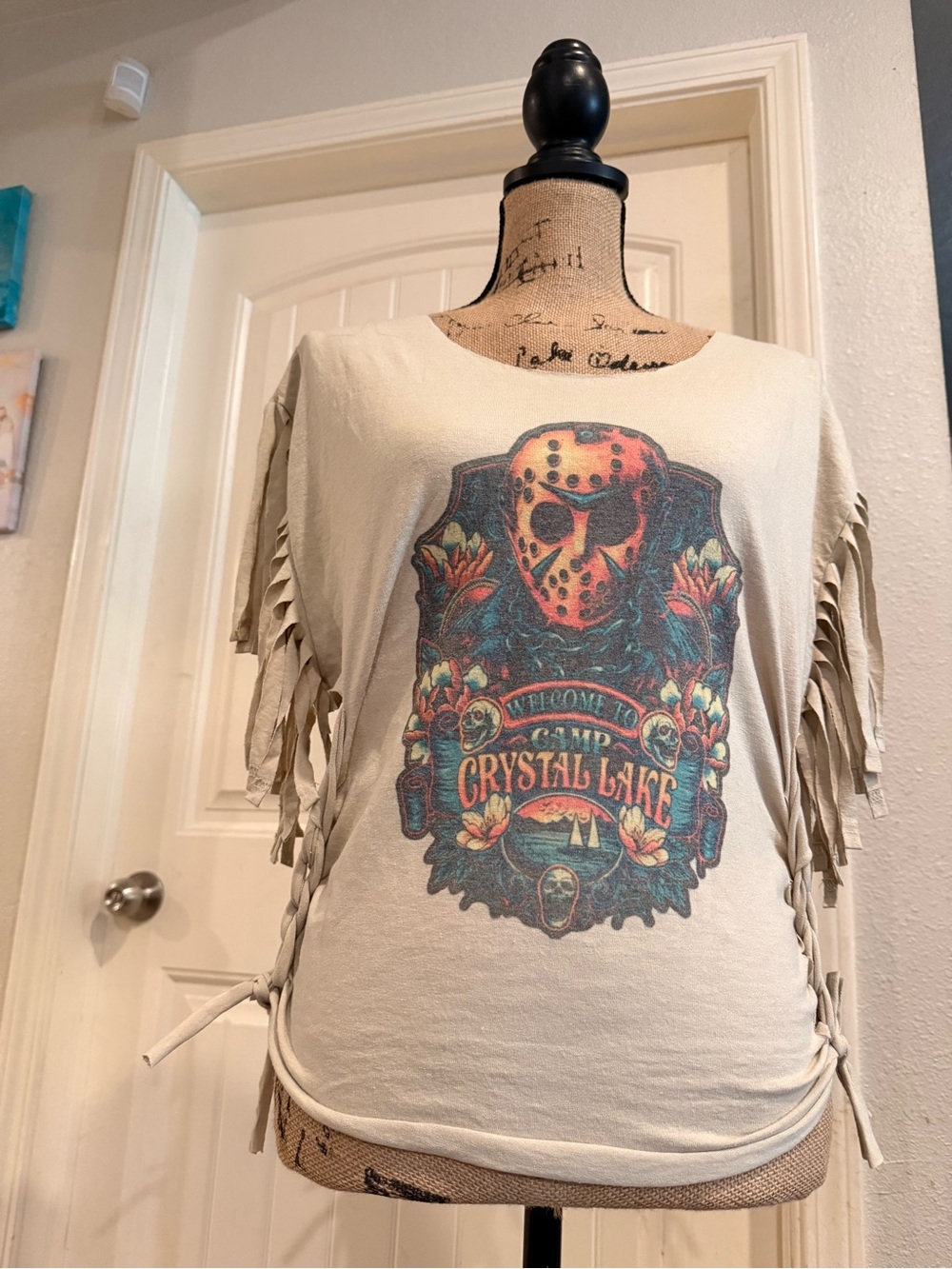 Jason Voorhees Camp Crystal Lake Fringe Tee – Small
